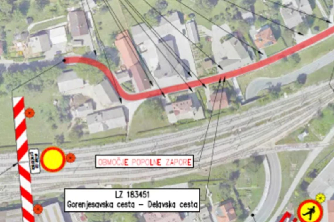 Jutri popolna zapora Gorenjesavske ceste proti Stražišču