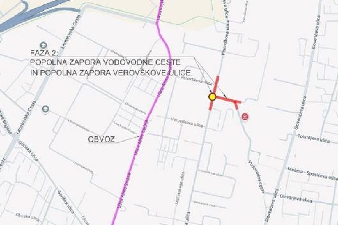 Zaradi obnove bo zaprta Vodovodna cesta in Verovškova ulica