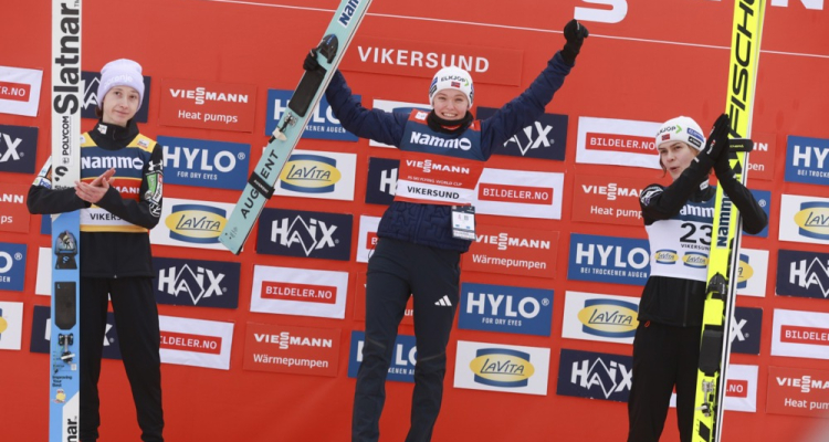 Veter odpihnil finalno serijo v Vikersundu, Nika Prevc druga, Nika Vodan peta 