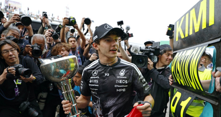 Italijan Kimi Antonelli zmagal na VN Japonske za vodstvo v SP