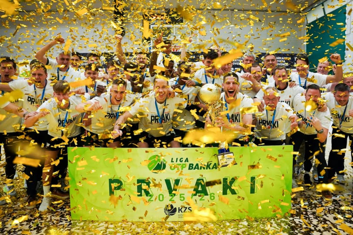 Cedevita Olimpija prvič doslej naslov državnega prvaka osvojila v Novem mestu 